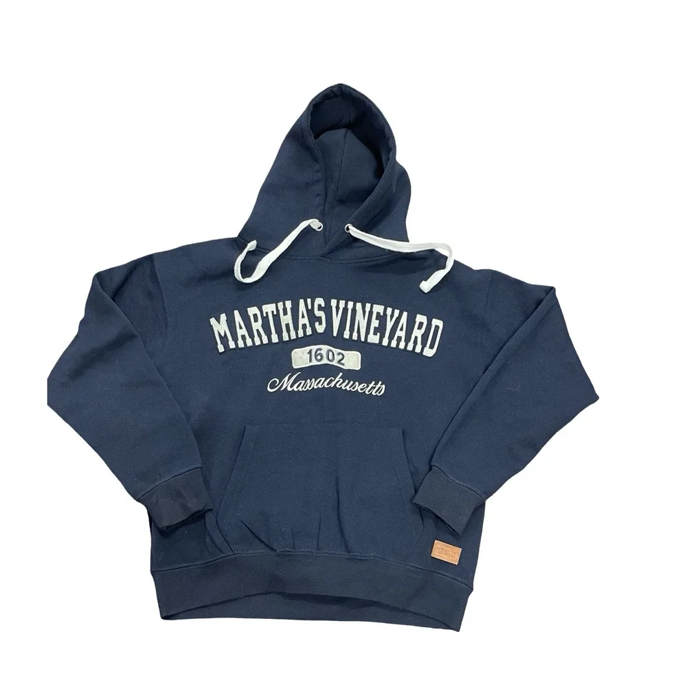 Bay State Gear Marthas Vineyard Hoodie Navy Blue Massachusetts Sweatshirt Medium